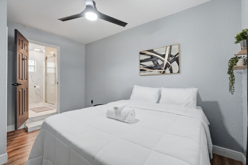 Bedroom with attached bathroom