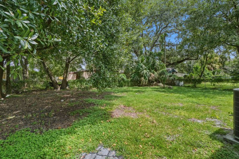Fenced backyard