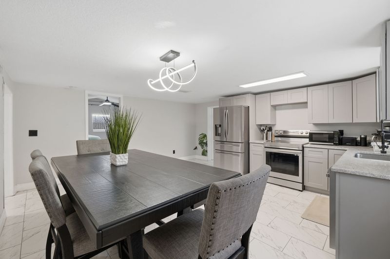 Dining area open to the kitchen