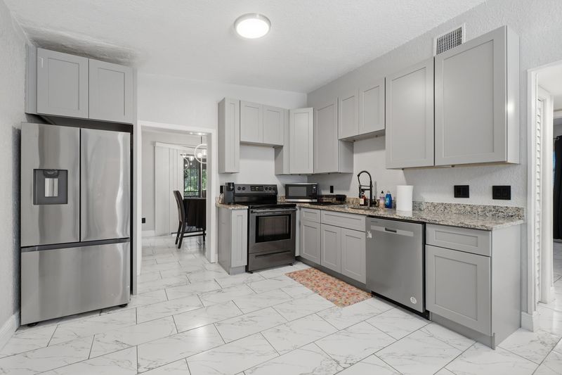 Kitchen with stainless appliances