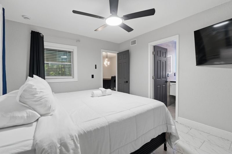 Bedroom with attached bathroom